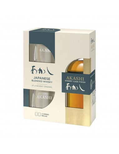 Whisky Akashi Blended Sherry Cask 50 Cl Confezione Con 2 Bicchieri